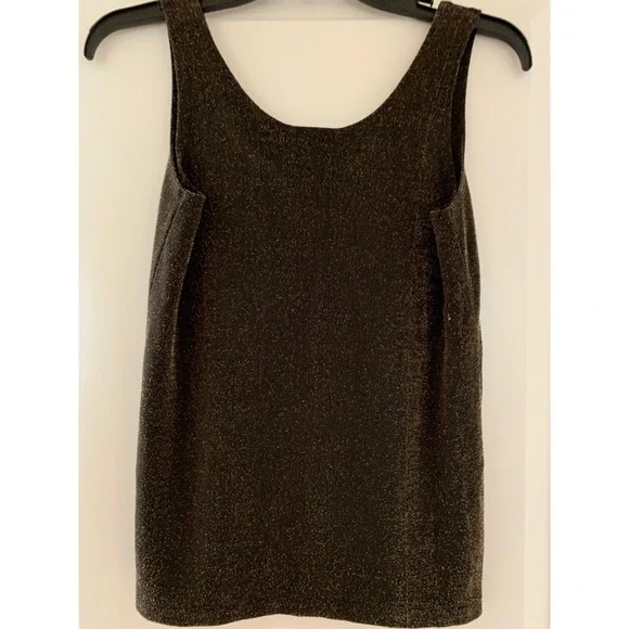 Chico's Silk Blend Brown/Gold Metallic Tank Top Size Small E015 - Picture 3 of 5